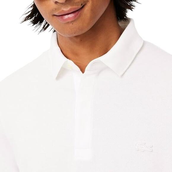 NWT New Lacoste Mens Large White Stretch Cotton Short Sleeve Paris Polo Shirt - Picture 2 of 3